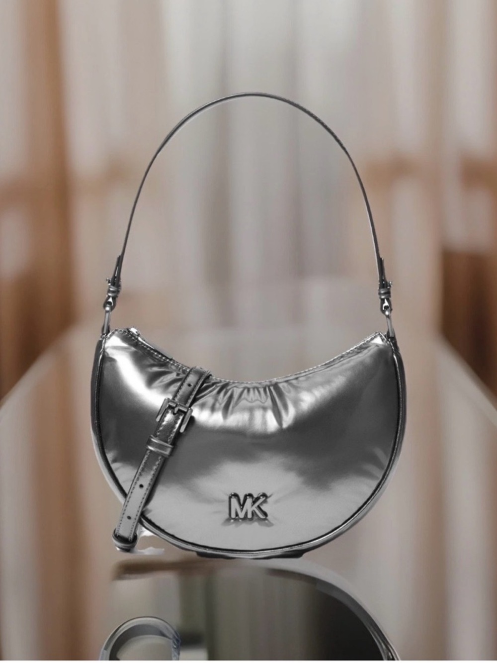 MICHAEL MICHAEL KORS Kyla Small Puffy Metallic Convertible Pochette